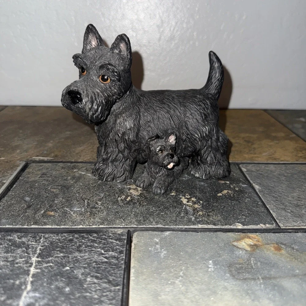 Vintage SCOTTY CERAMIC DOG PUREBRED PETS 1985 KATHY WISE ENESCO SCOTTIE - Picture 1 of 6